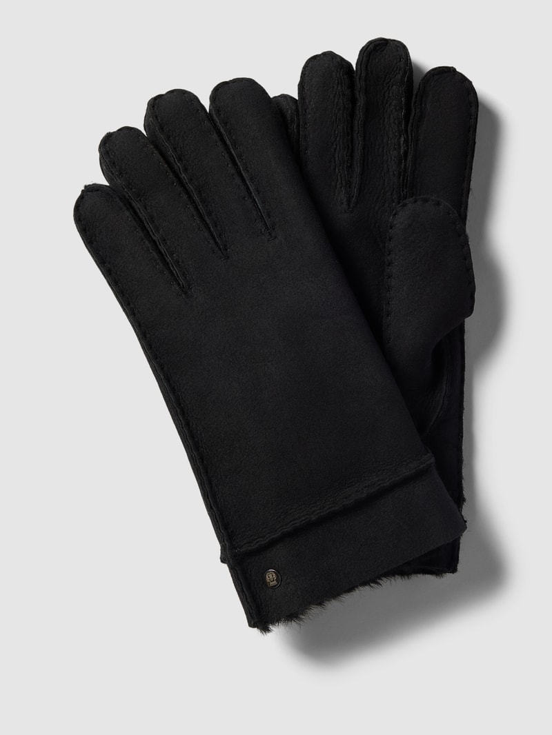 Handschuhe mit Label-Detail in schwarz