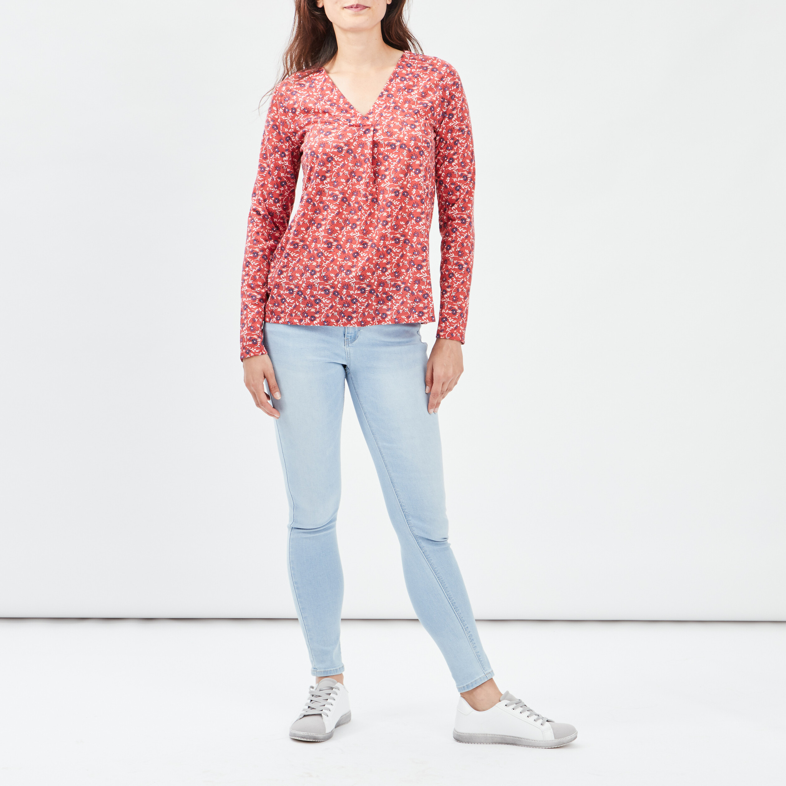 Jeans skinny taille basse denim bleach femme | La Halle