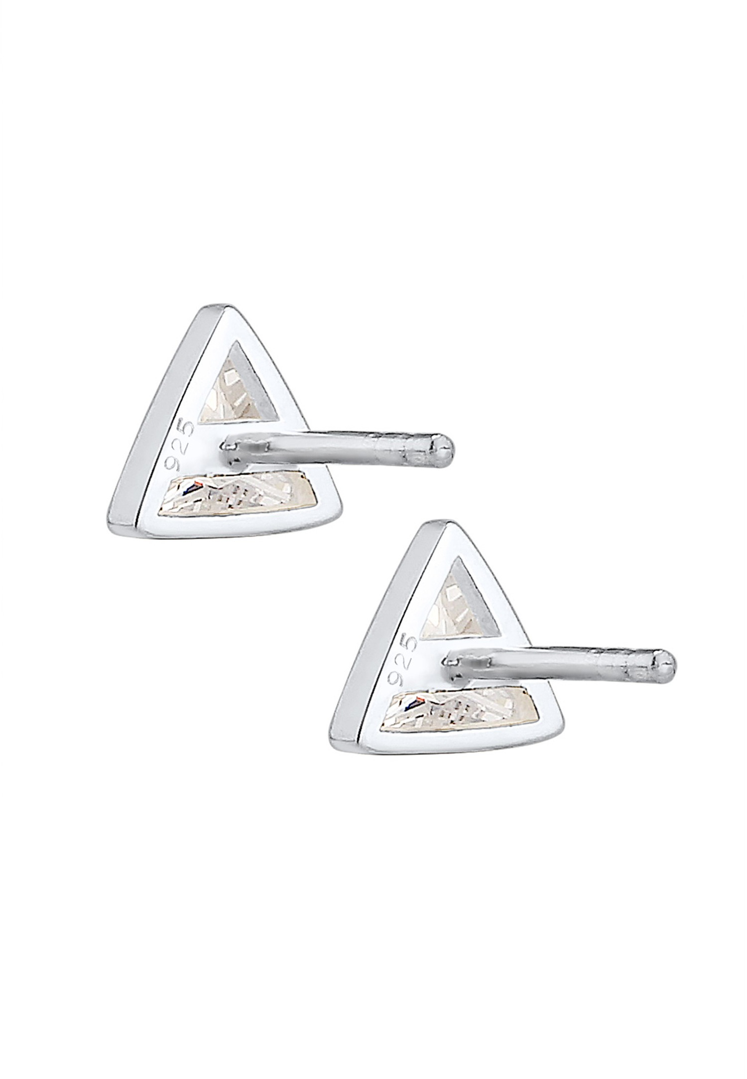 Orecchini a lobo da donna Elli, semplici e geometrici, a forma di triangolo, con cristalli di zirconi cubici in argento sterling 925.
