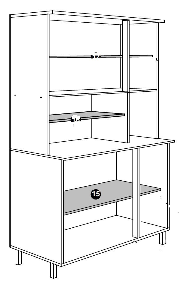 Faizee Möbel Küchenbuffet Parisot Buffet Küchenbuffet Buffetschrank Weiß B120 x H181 x T44 cm (1-St)