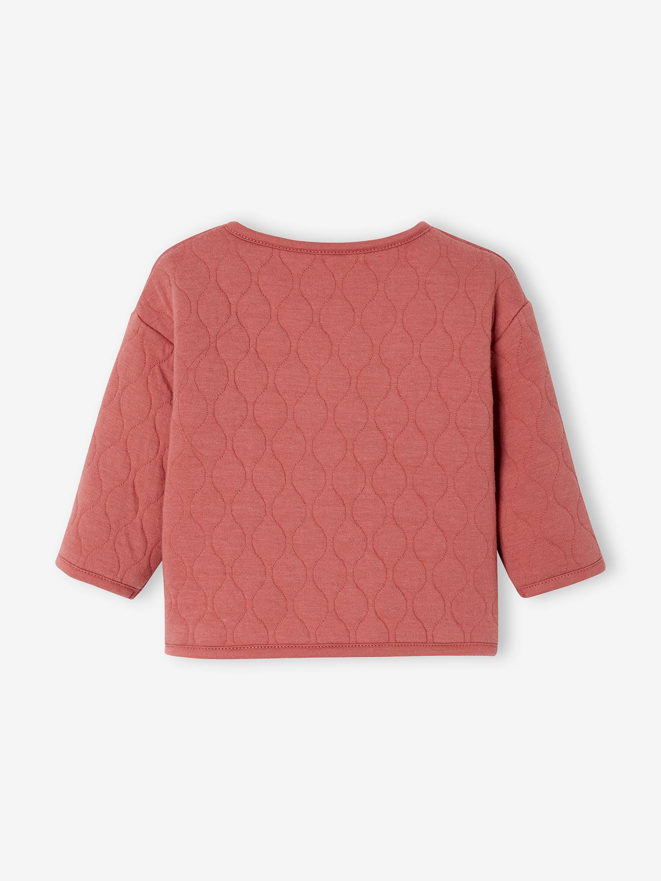 Cardigan molleton matelassé bébé bois de rose