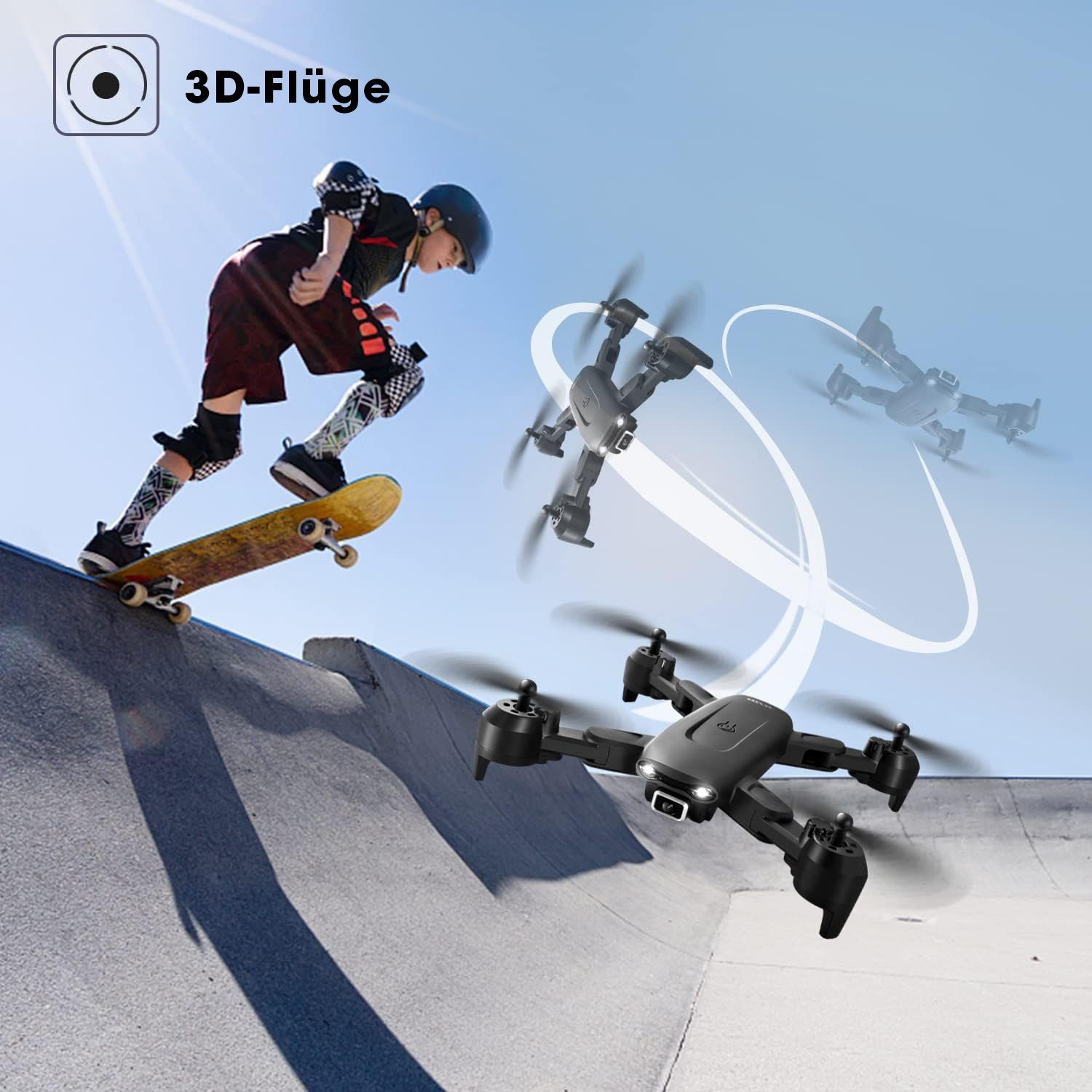 4DRC V12 Hubschrauber-Drohne Spielzeug-Drohne (1080p Full HD, faltbares Mini-RC-Quadcopter-Spielzeug)