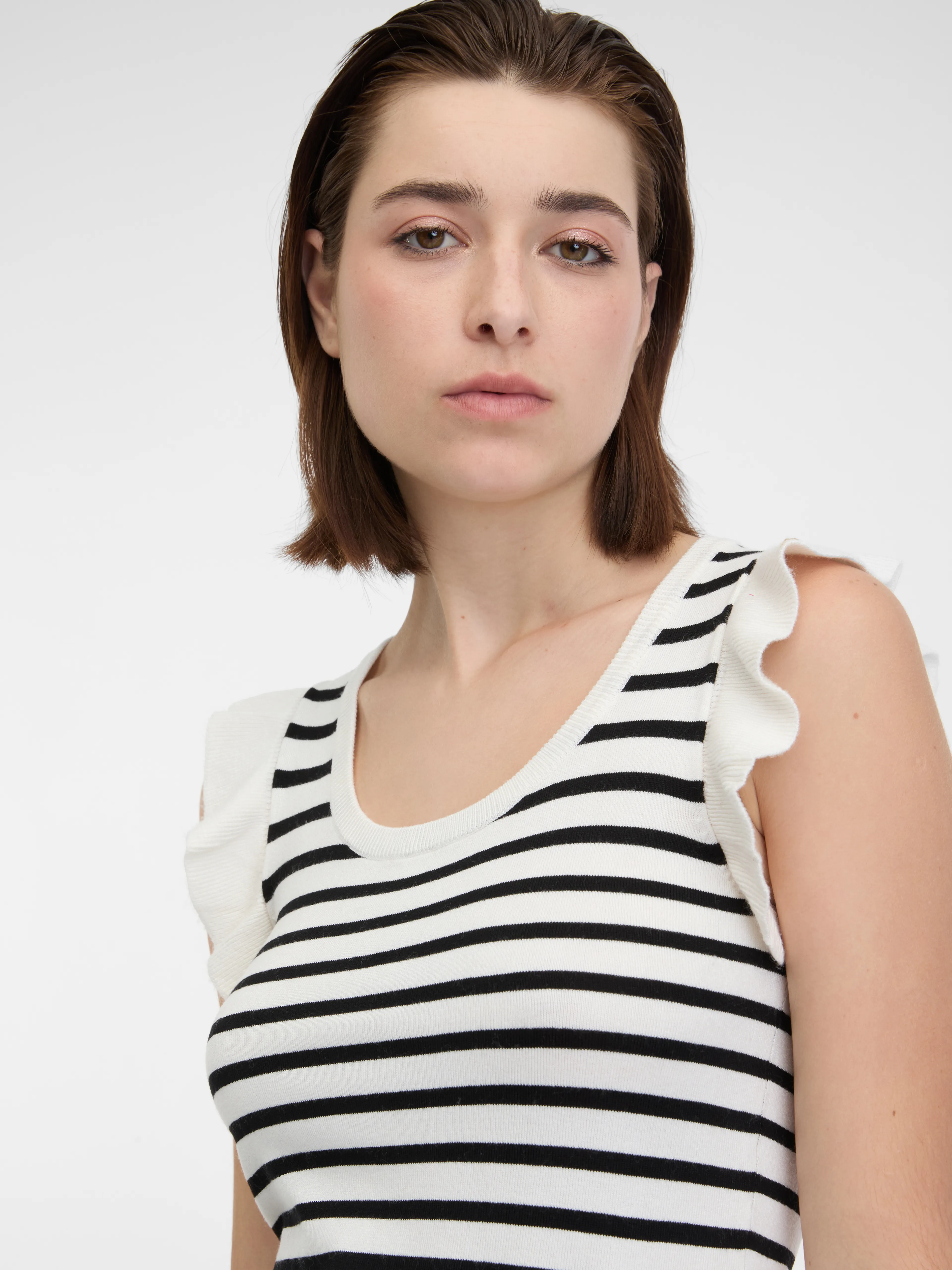 Schwarz-weiß gestreiftes Damen-T-Shirt ORSAY