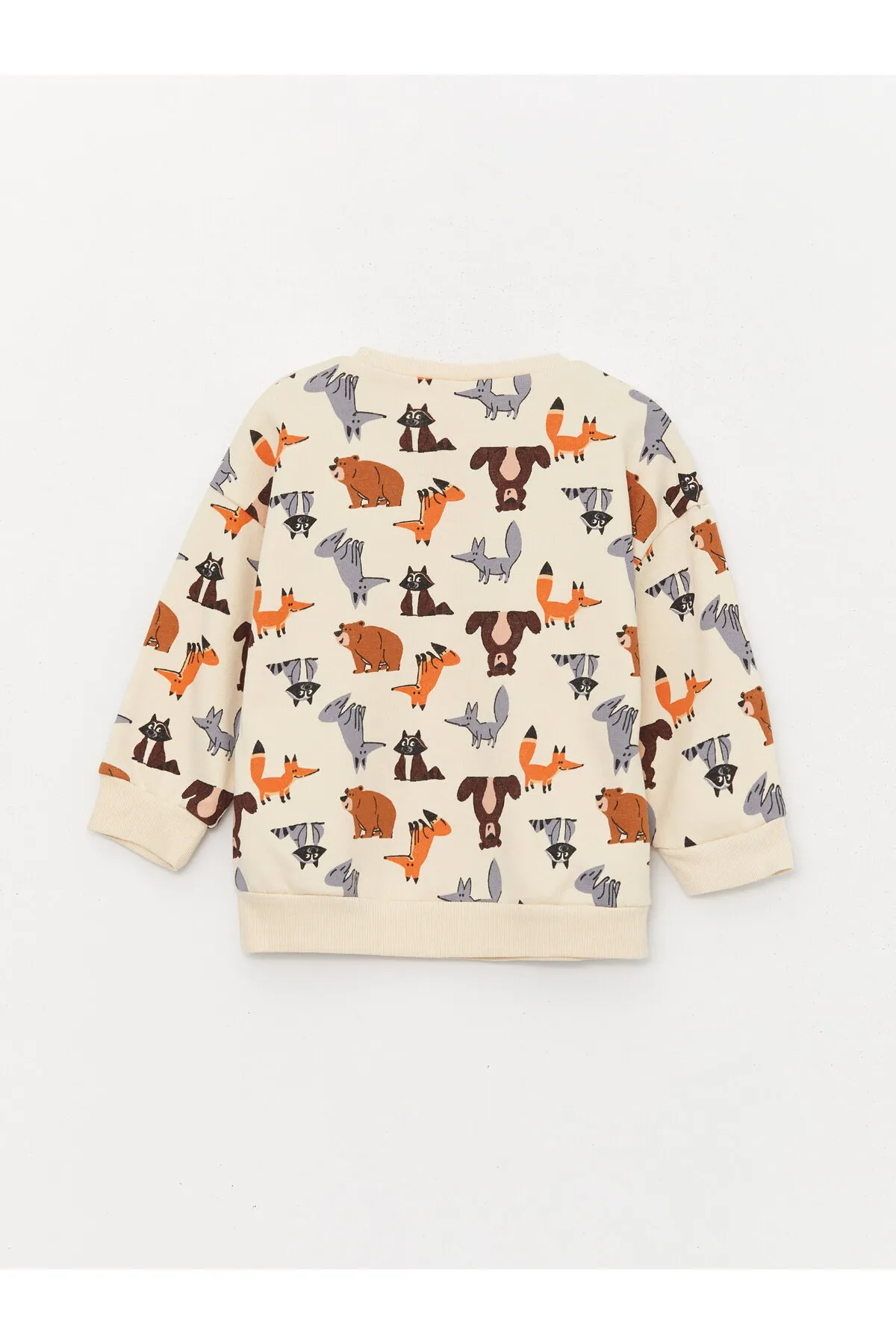 LC Waikiki  2-teiliges Set aus bedrucktem Langarm-Sweatshirt und Jogginghose für Babys mit Rundhalsausschnitt
