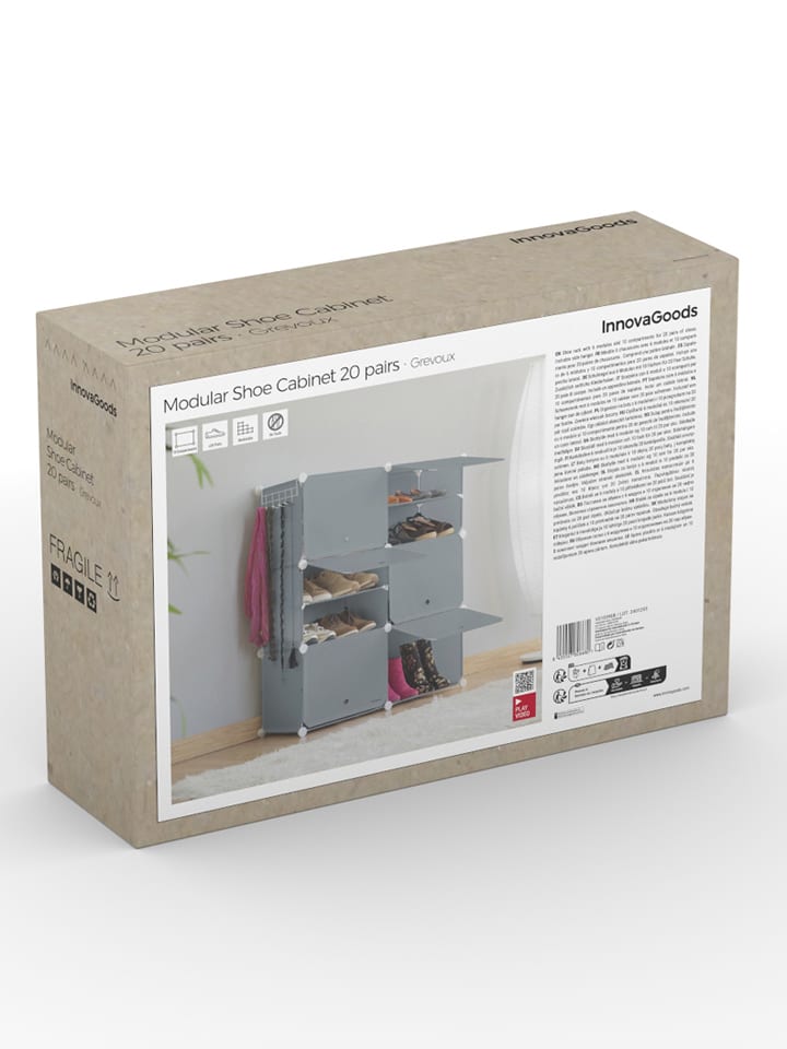 InnovaGoods Schuhschrank in Grau - (B)84 x (H)96 x (T)32 cm günstig kaufen onesize