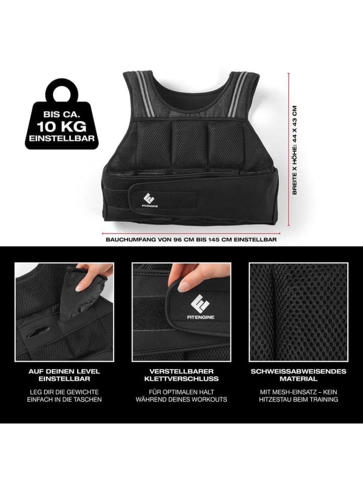 CLEANmaxx Gewichtsweste - Herausnehmbare Gewichte bis zu 10 kg günstig kaufen onesize