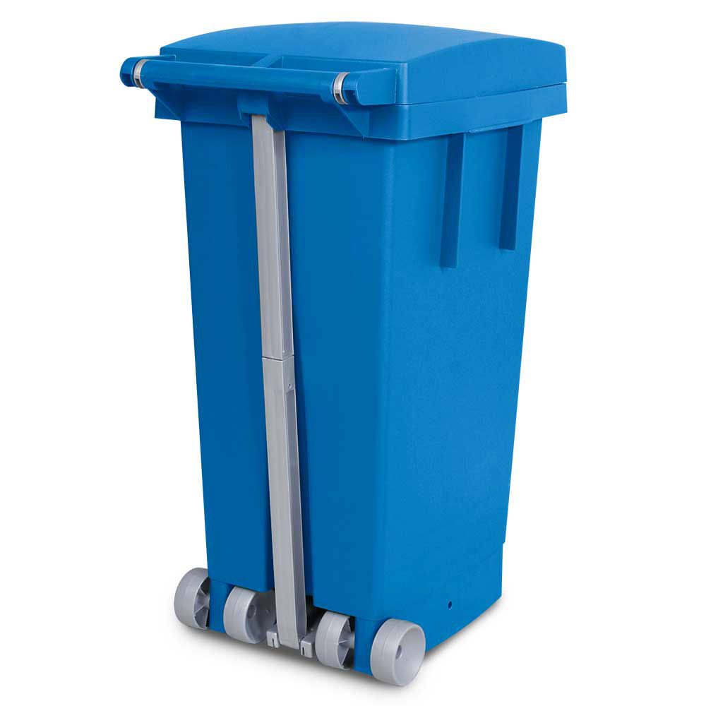 BRB Tret-Abfallbehälter mit Rollen, blau (2er Set)