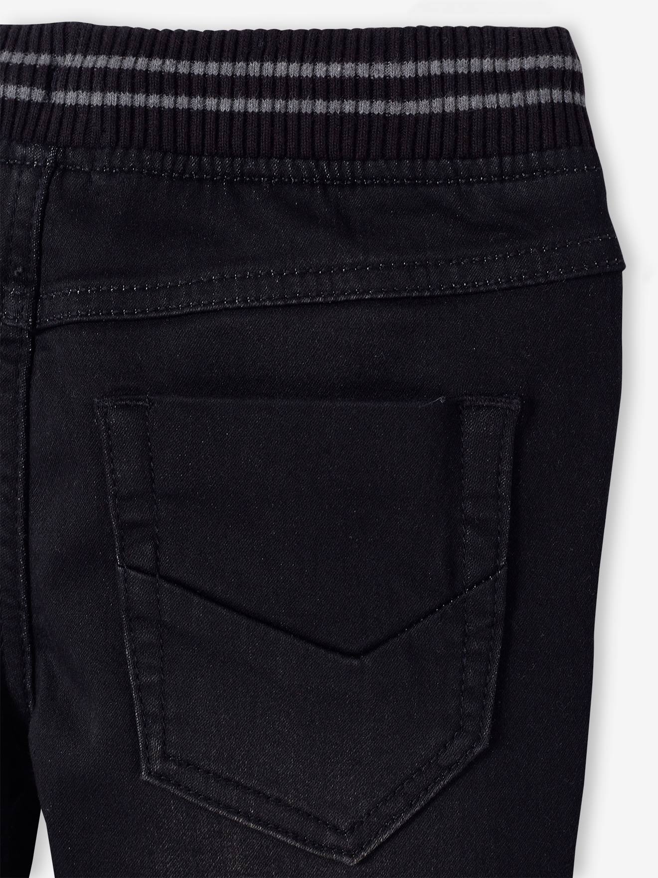 Jean droit en molleton effet denim facile à enfiler garçon double stone