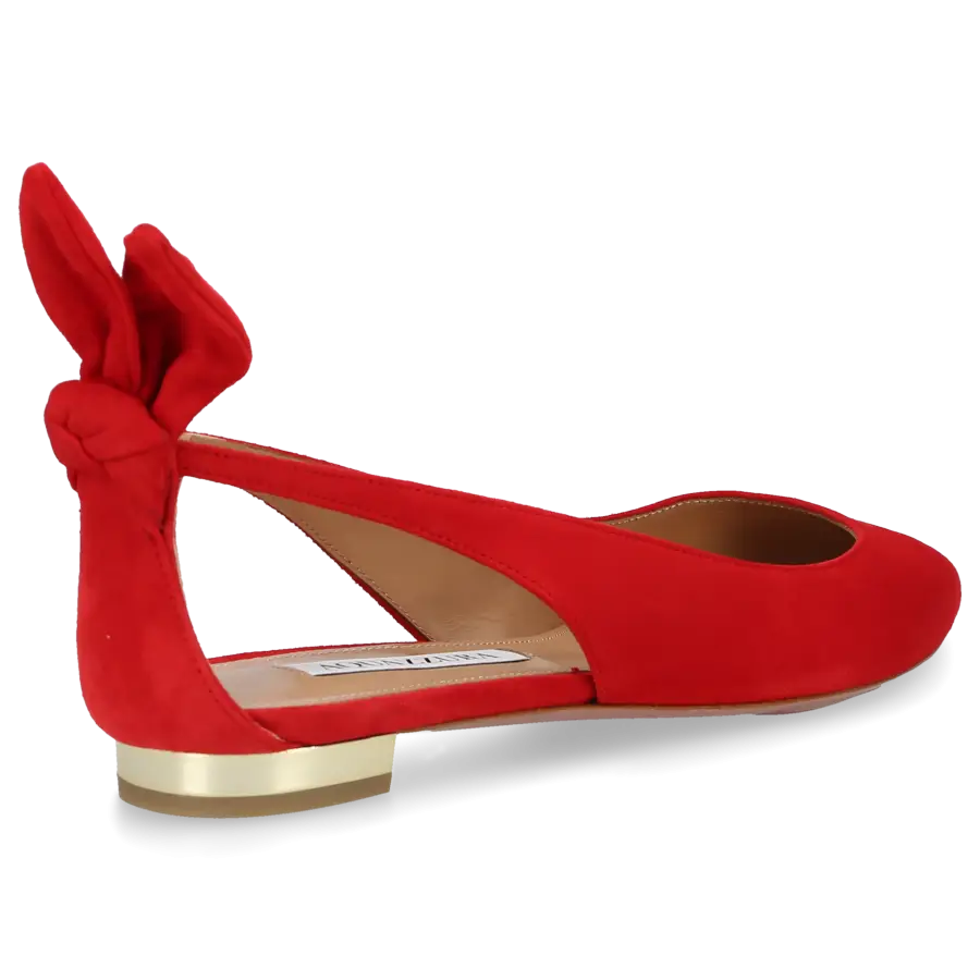 Aquazzura - Ballerinas BOW TIE Veloursleder - rot