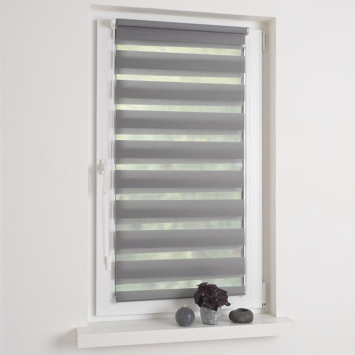 Bella Casa Duo-Rollo mini, Klemmfix Doppelrollo, grau, Rollo 100 x 160 cm (B x H)