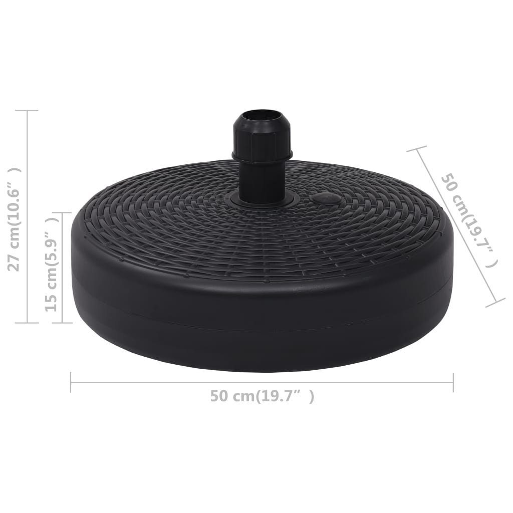 vidaXL Schirmhalter Sonnenschirmständer Sand Wasser 24 L Schwarz