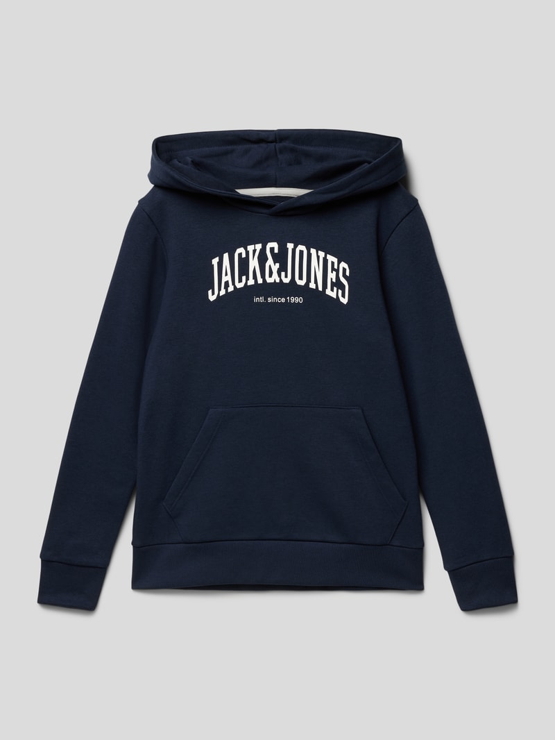 Hoodie in melierter Optik Modell 'EJOSH' in marineblau