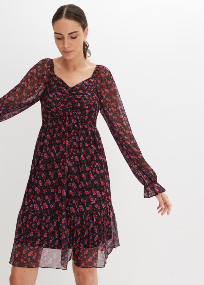 bedrucktes Mesh-Kleid