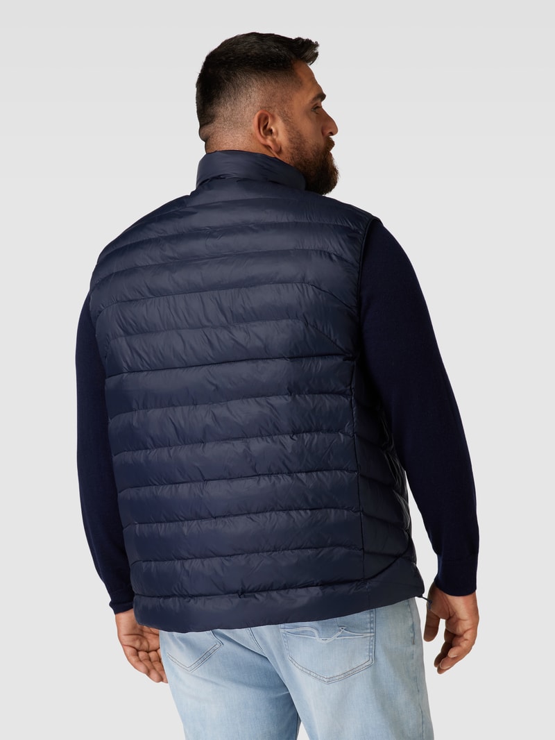 PLUS SIZE Steppweste mit Label-Stitching in marineblau