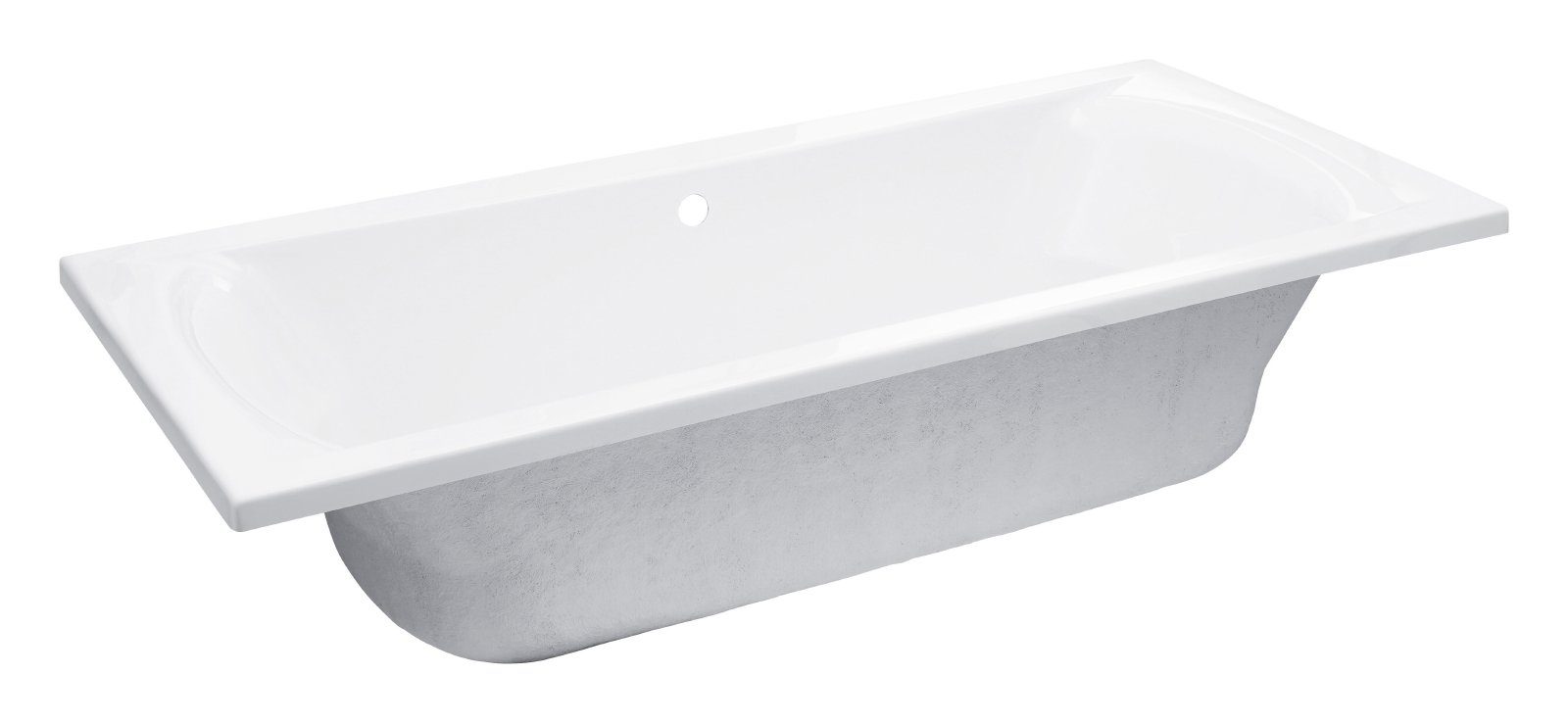 Calmwaters Badewanne Modern Curved, (1-tlg), Weiß, 180 x 80 cm, Acryl, Duobadewanne für zwei Personen, 02SL3317