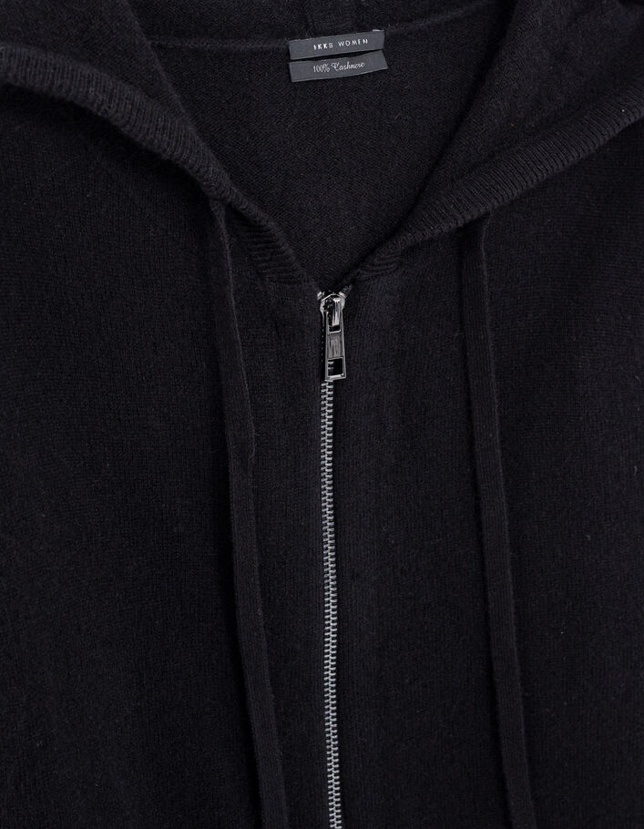 Cardigan à capuche en cachemire motifs chevrons femme
