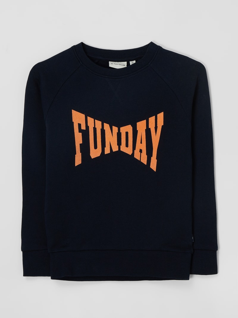 Sweatshirt mit Flockprint in marineblau