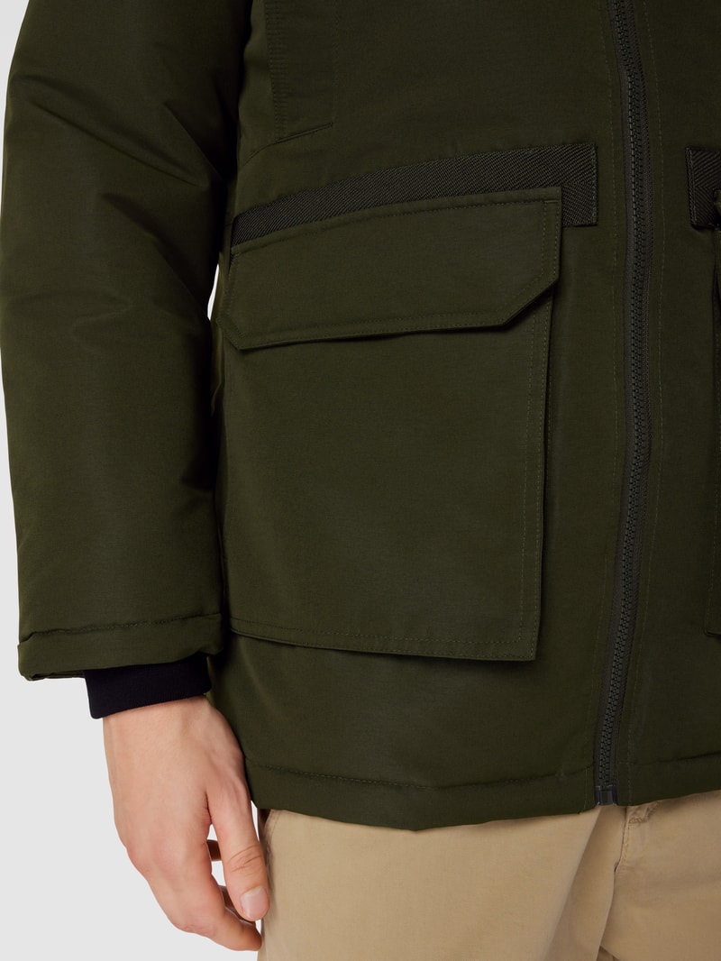 Parka mit Kunstfellbesatz Modell 'EWING' in olivgrün