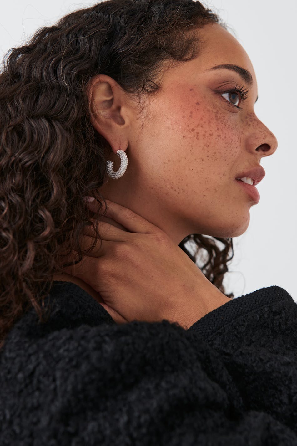 Pave hoops earrings