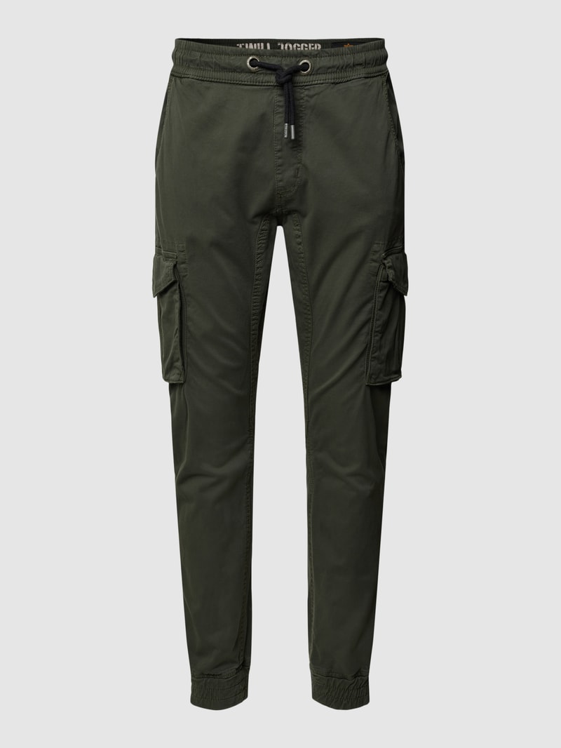 Cargohose mit Cargotaschen Modell 'Twill' in schwarz