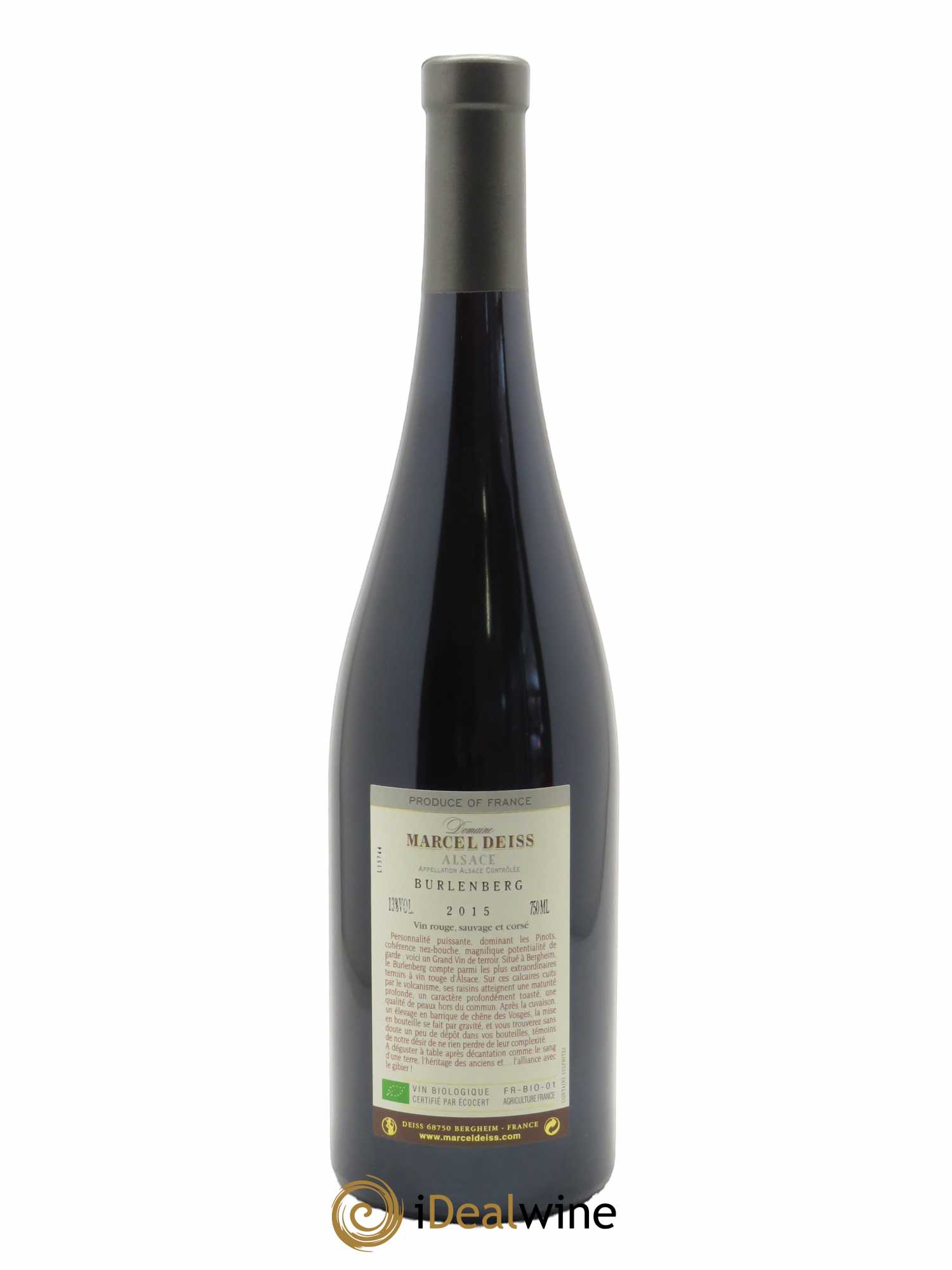 Alsace Burlenberg Haute Densité Marcel Deiss (Domaine)  2015 - Lot de 1 Bouteille