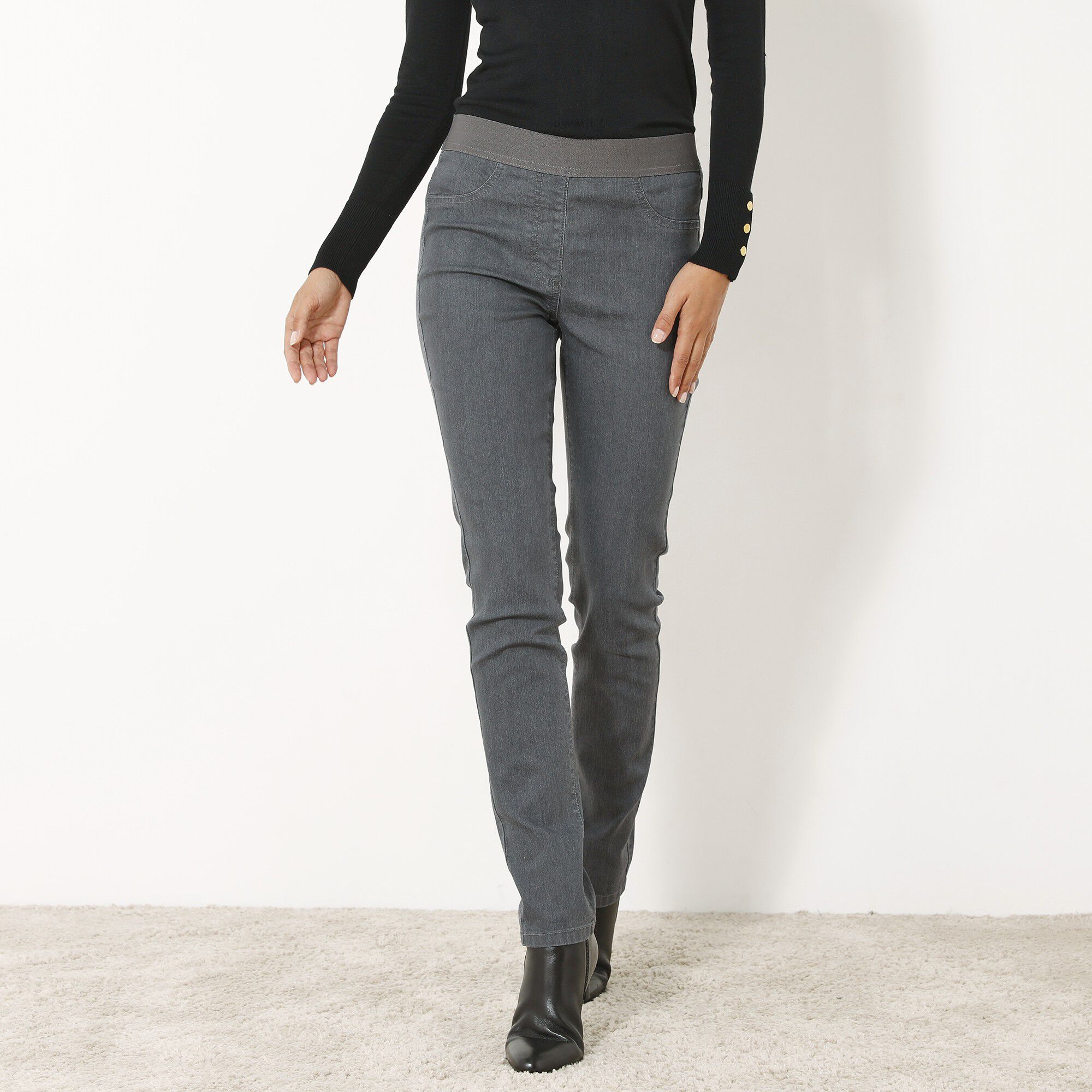 Jegging denim taille élastiquée