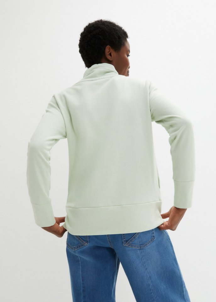 Sweatshirt mit großem Kragen aus Bio-Baumwolle