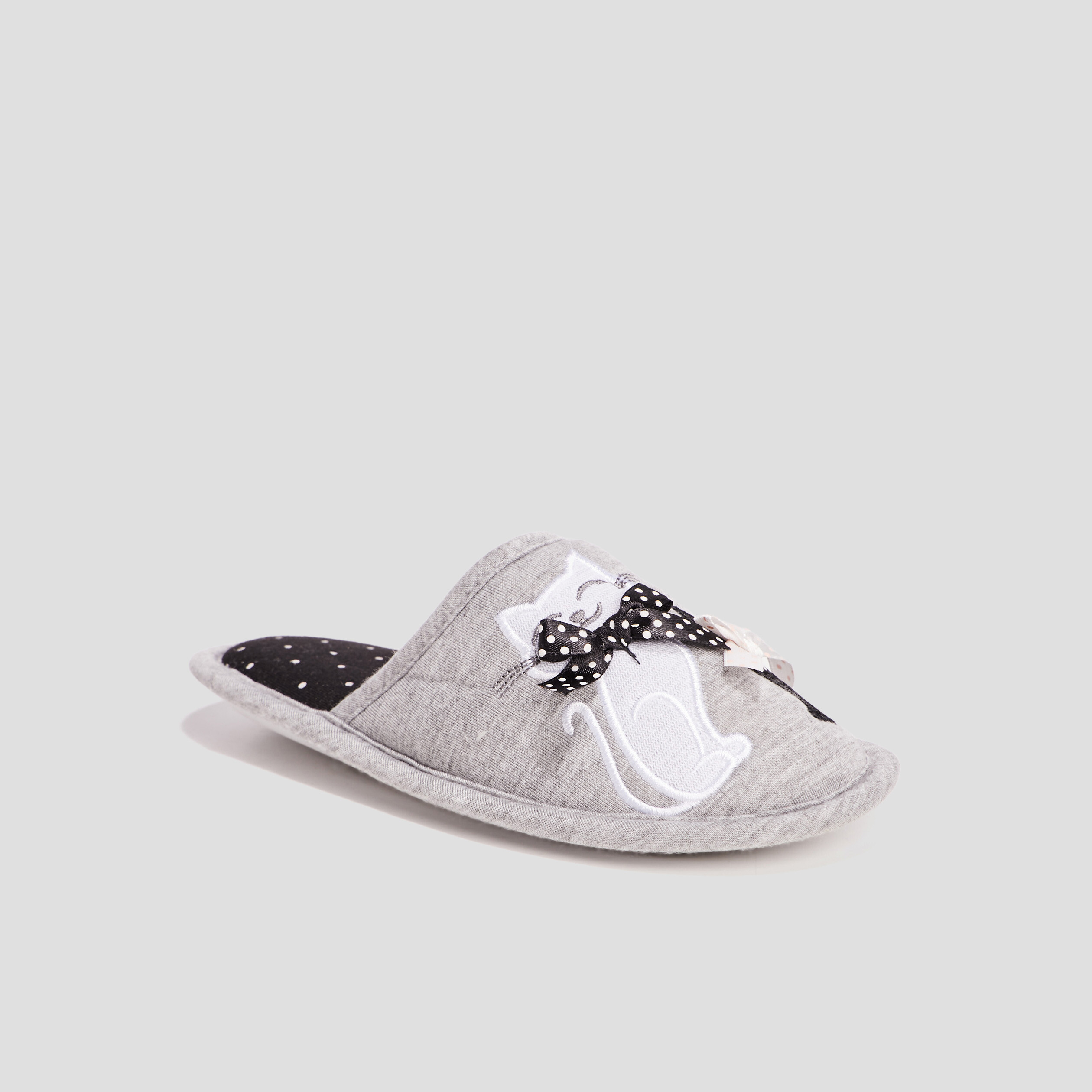 Chaussons mules gris fille | La Halle