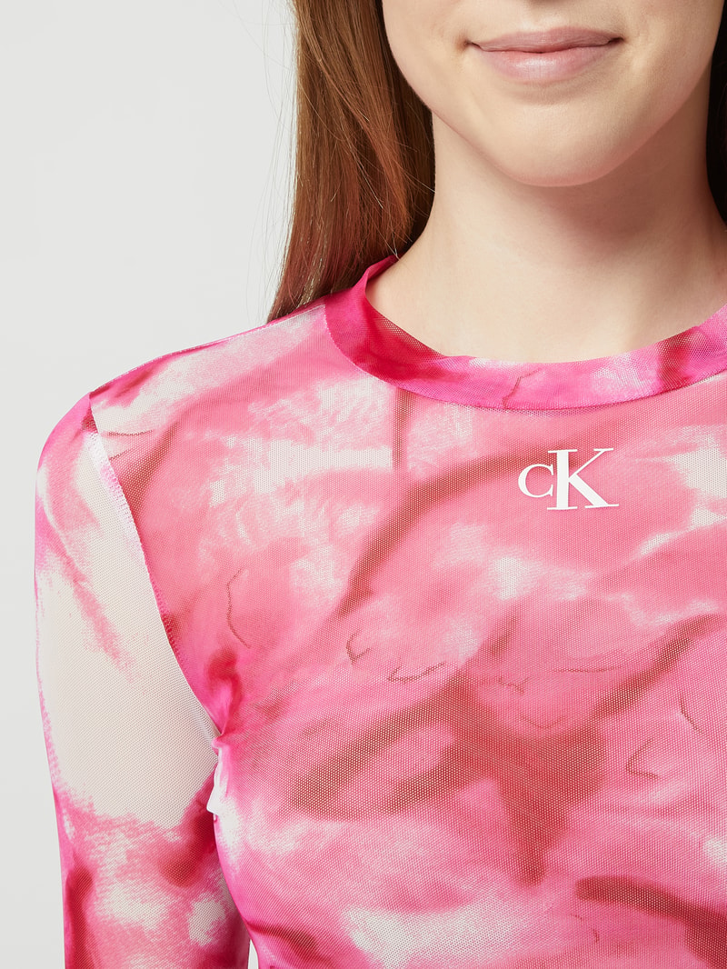 Longsleeve aus Mesh in pink