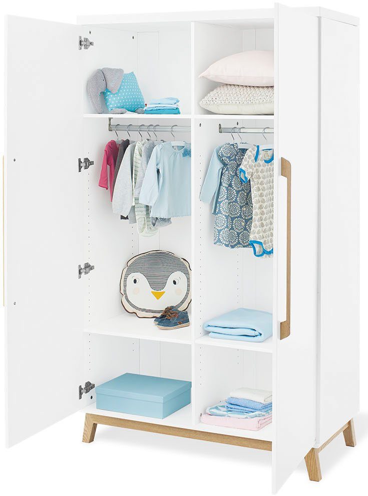 Pinolino® Babyzimmer-Komplettset Hilda & Riva, (Set, 3-St., Hausbett, Wickelkommode, Kleiderschrank), breit groß; mit Hausbett, Wickelkommode & 2-trg. Kleiderschrank
