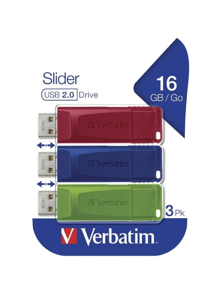 COFI 1453 USB 2.0 Stick 16GB Set 3er Pack Für Schule, Arbeit und Zuhause in Mehrfarbig günstig kaufen onesize