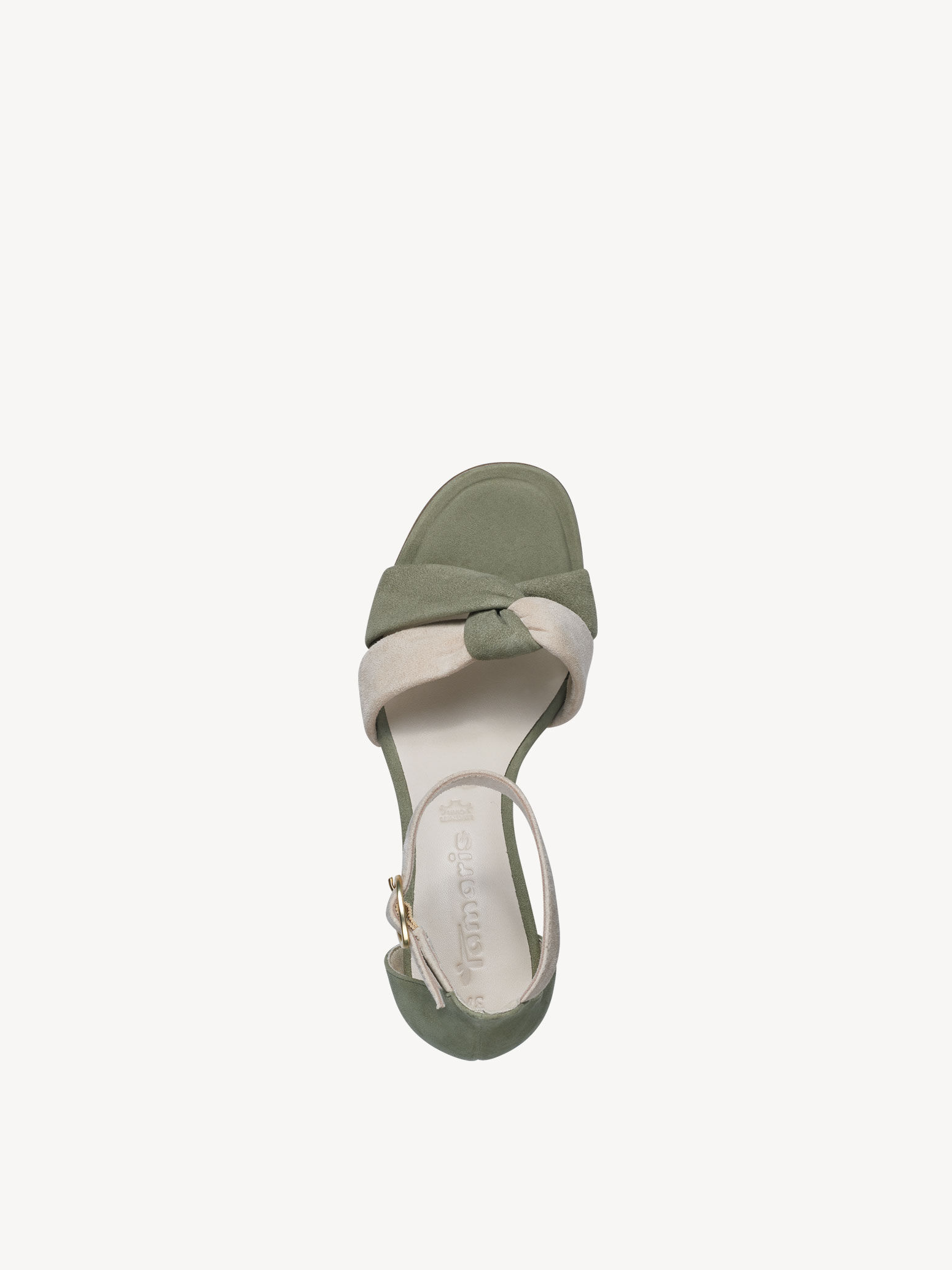 Sandale à talon en cuir - vert