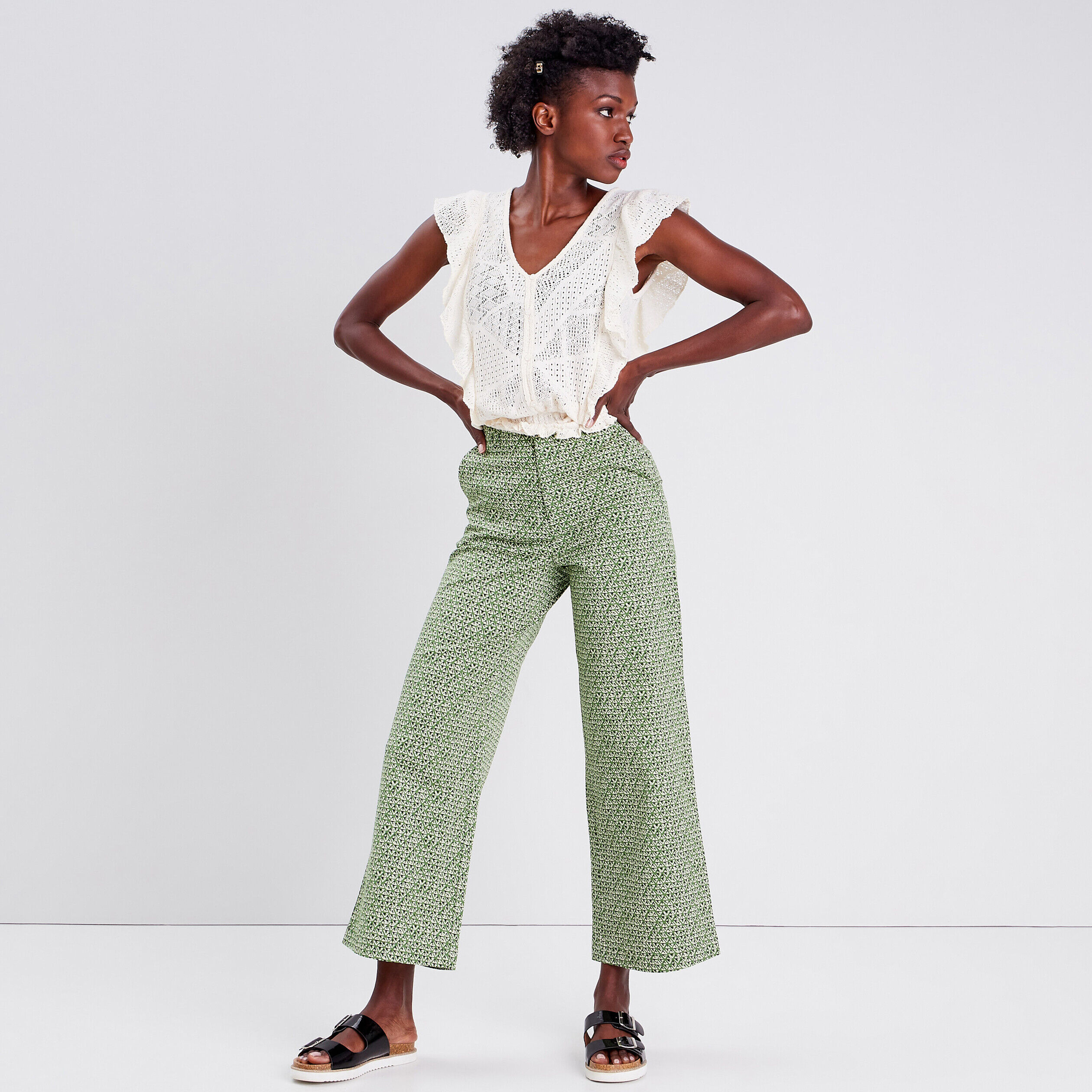 Blouse manches courtes ecru femme | Cache Cache