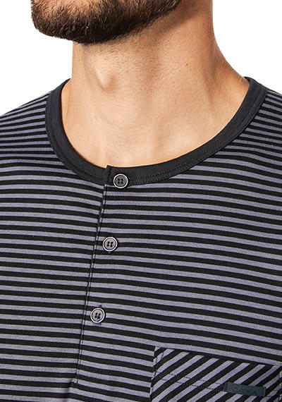 CALIDA, Pyjama, Comfort Fit, Baumwolle, dunkelblau gestreift