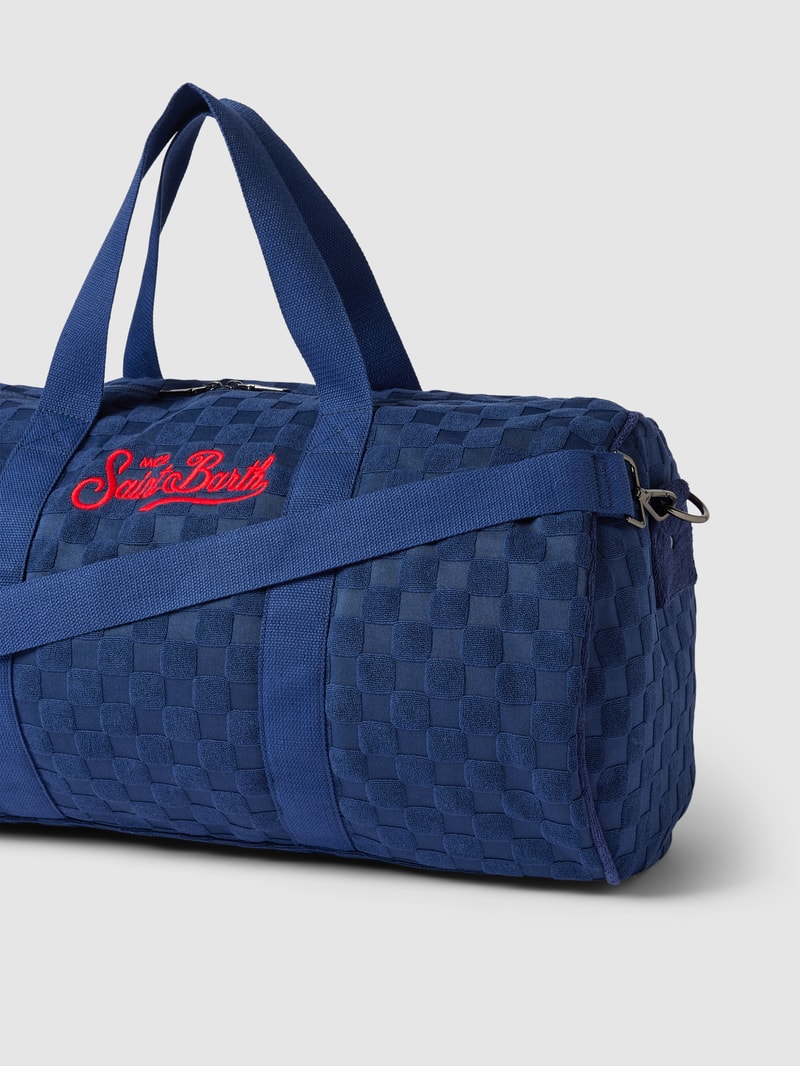 Weekender mit Allover-Muster Modell 'JETLEG ROUND' in marineblau