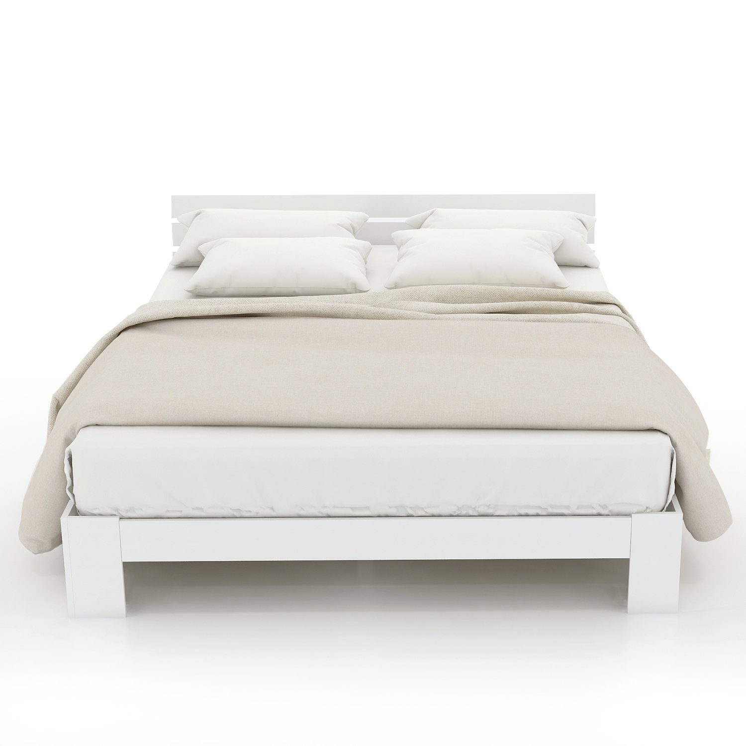 Flieks Holzbett, Doppelbett Ehebett Massivholzbett Bettgestell 140 x 200 cm