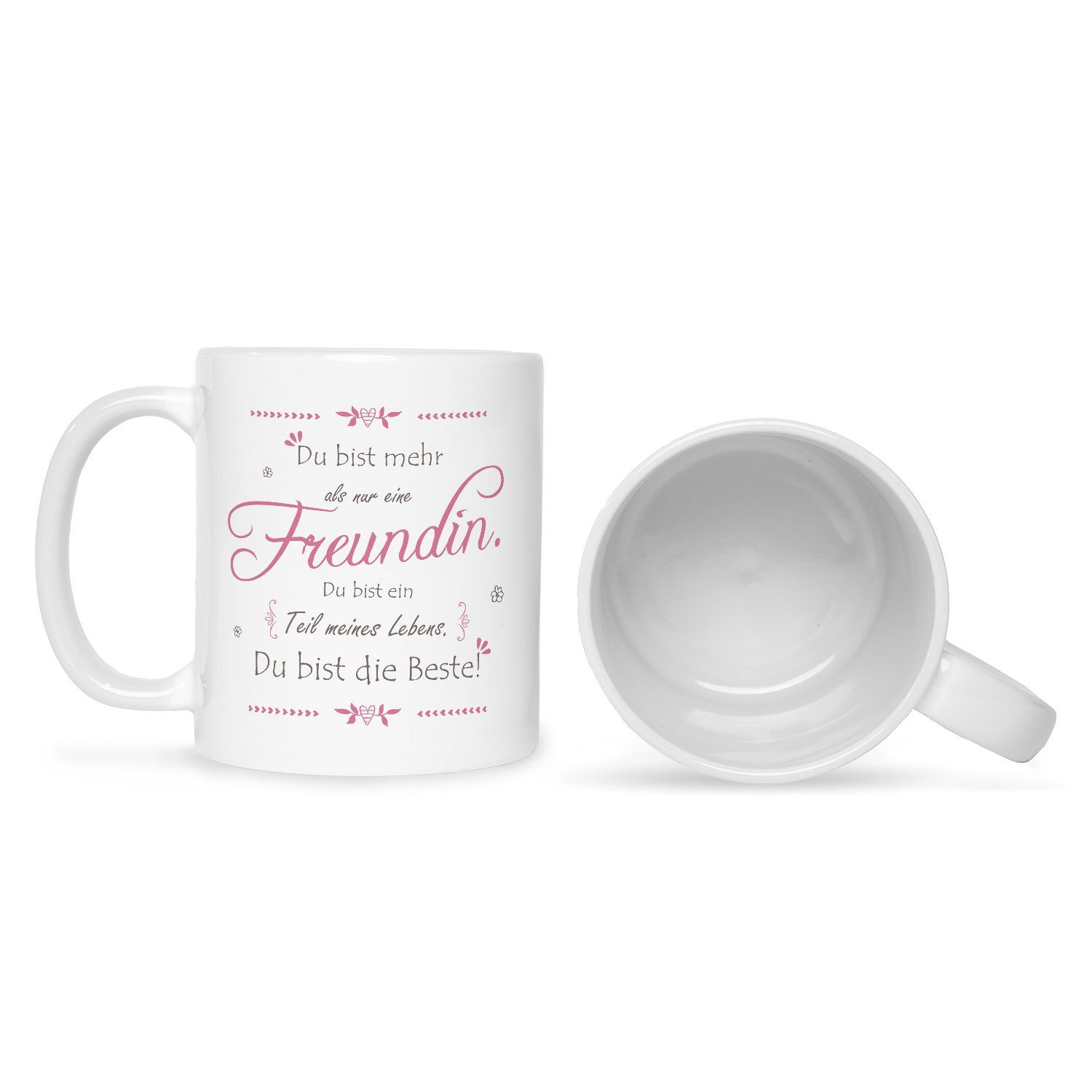 GRAVURZEILE Tasse Bedruckte Tasse mit Spruch - Du bist mehr als nur eine Freundin, Herzliche Geschenke für die beste Freundin zum Geburtstag Weihnachten