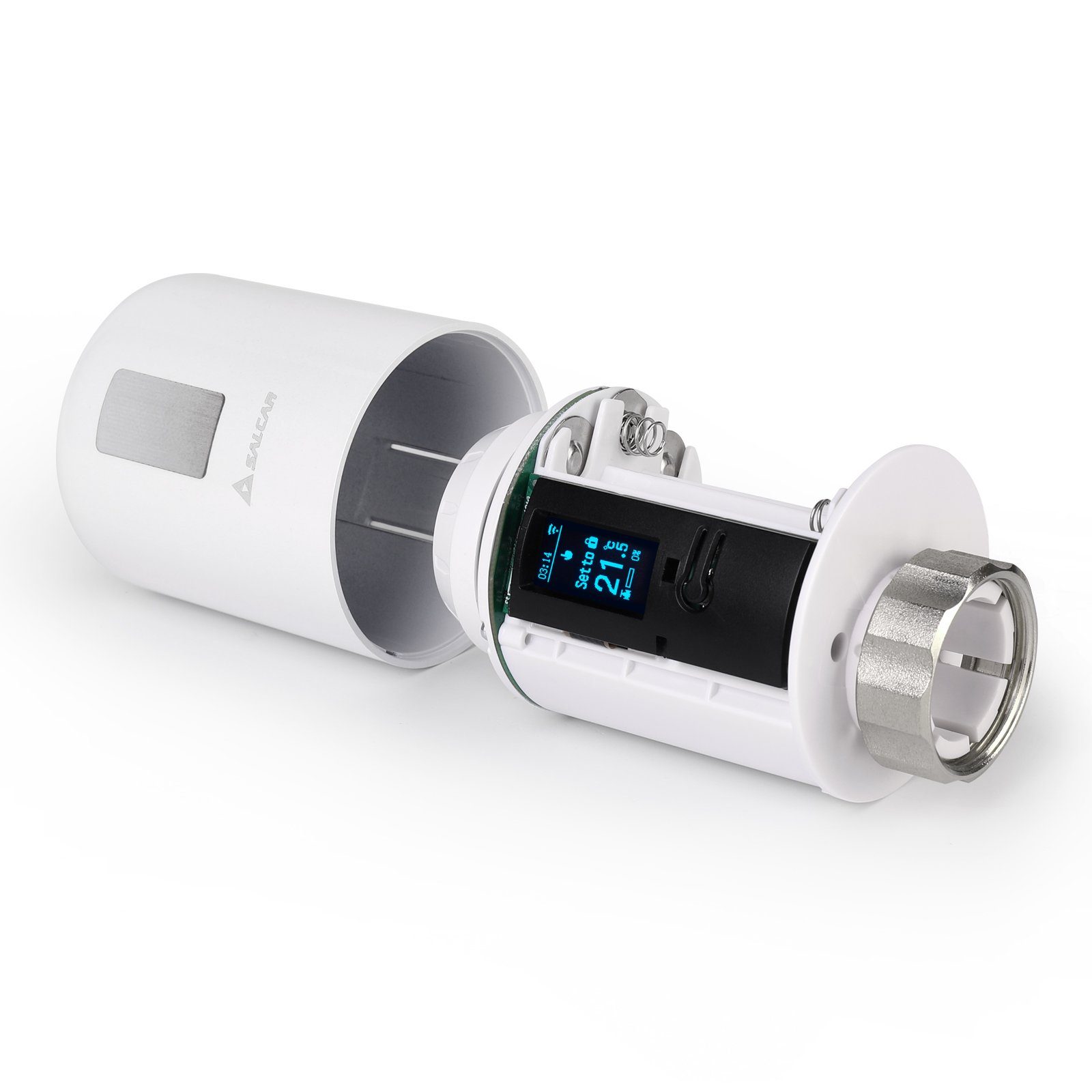 Salcar Heizkörperthermostat Smartes Heizkörperthermostat OLED-Display Tuya ZigBee Smart Heizkörper, Kompatibel Amazon Alexa & Google Assistant Programmierbarem Thermostat