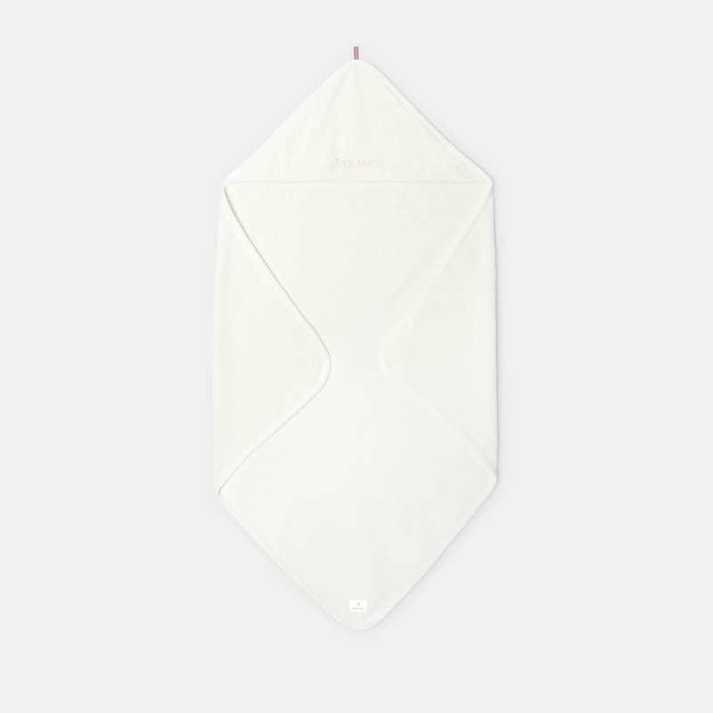 Sortie de bain en coton éponge et velours blanc naissance Absorba