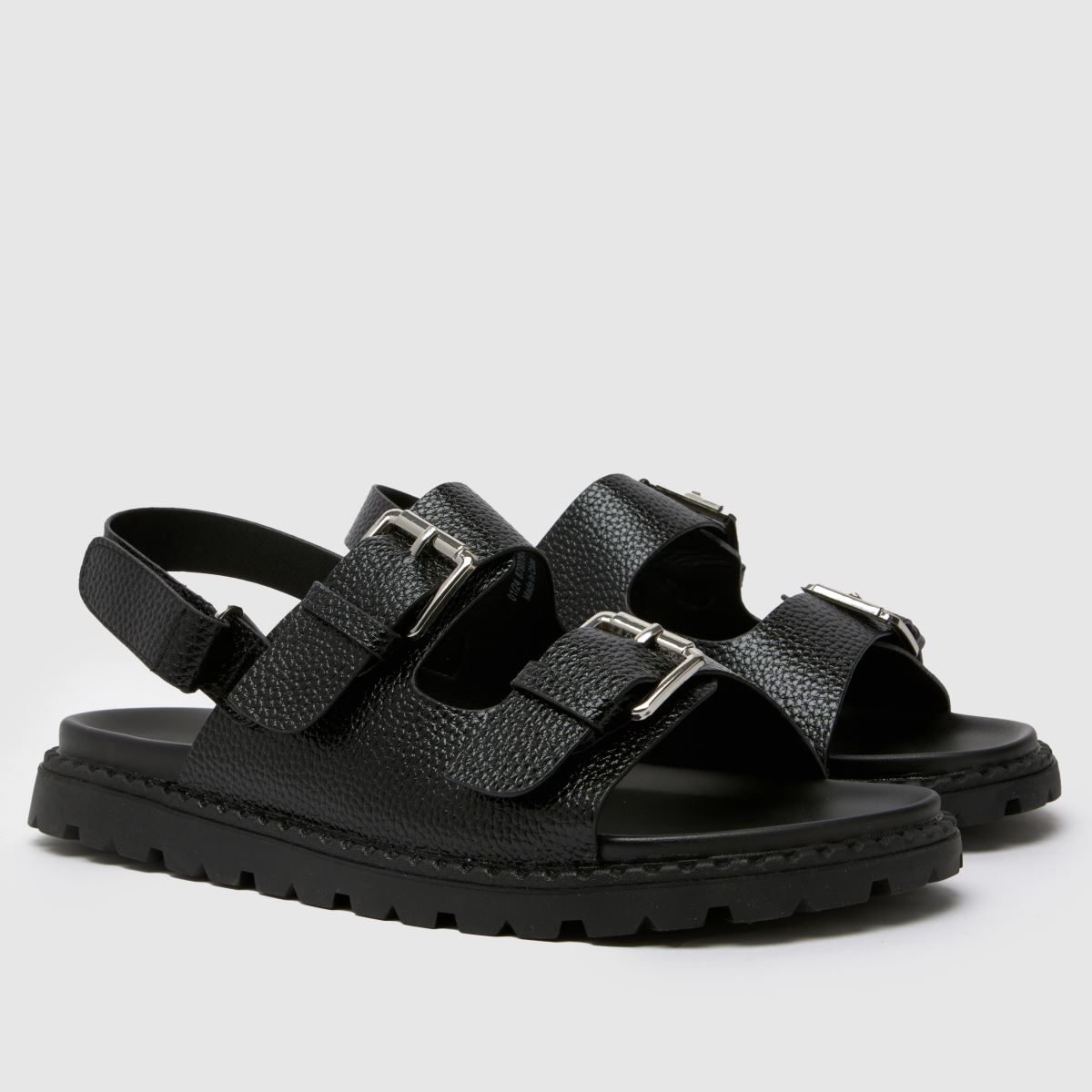 Schuh fekete Tyra vastag talpbetétes lányka ifjúsági szandál