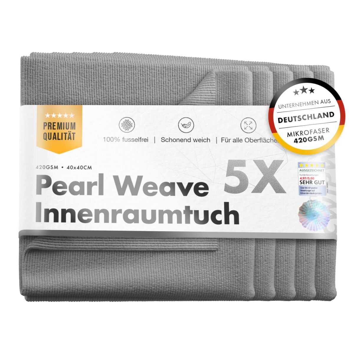 chemicalworkz Interior Pearl Weave Towel 420GSM Innenraumtuch 40x40cm 5Stk.