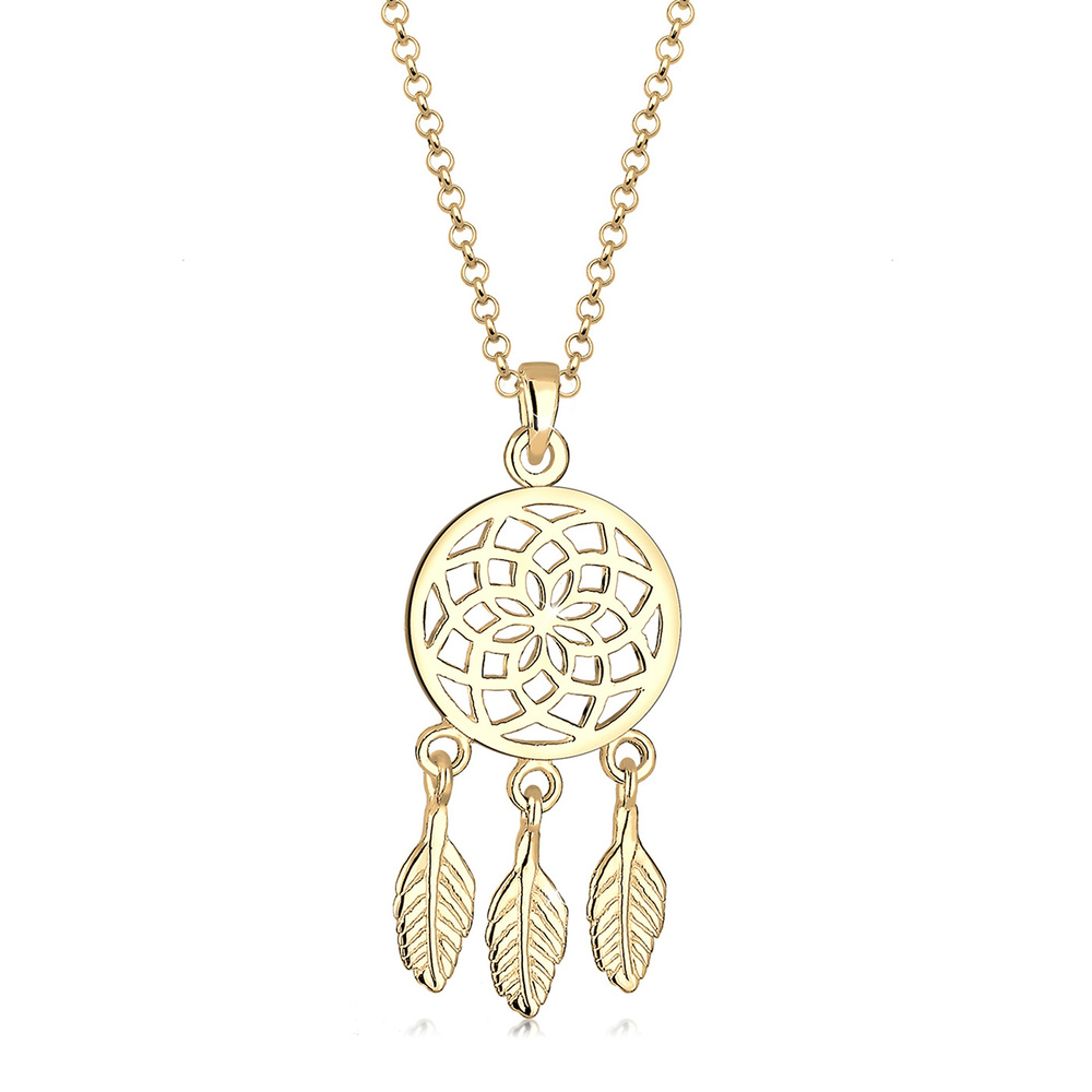 Elli Elli Collier Femmes Pendentif Plume Attrapeur de Rêves Boho en Argent Sterling 92 Bijoux