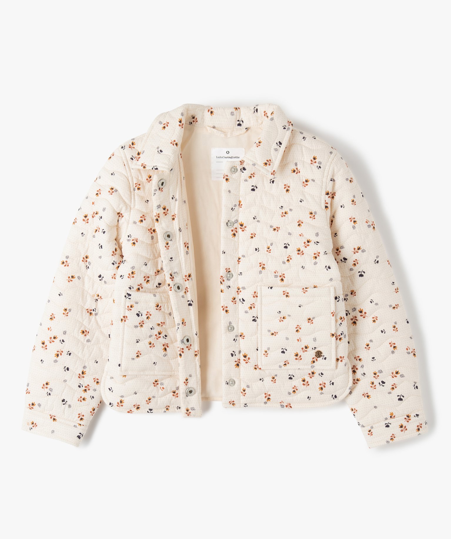 Veste matelassée à motifs fleuris fille - LuluCastagnette ecru | GEMO
