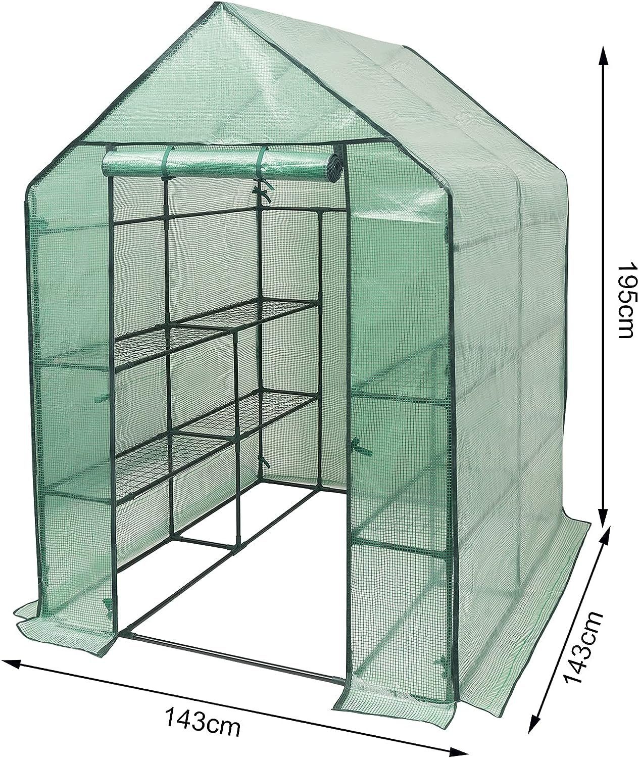 Woltu Gewächshaus, PE halbtransparent wasserdicht wetterfest 130 g/m²