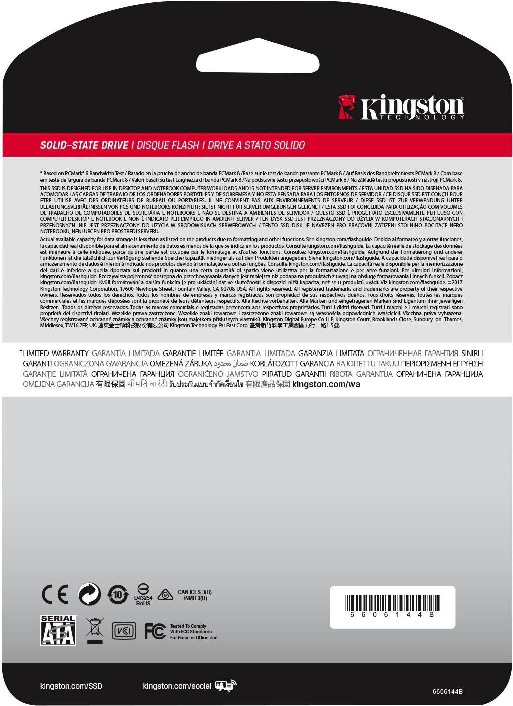 Kingston A400 interne SSD (960 GB) 500 MB/S Lesegeschwindigkeit, 450 MB/S Schreibgeschwindigkeit