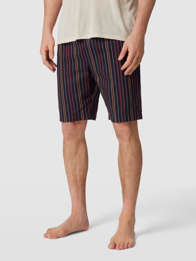 Pyjama-Shorts mit Streifenmuster in camel