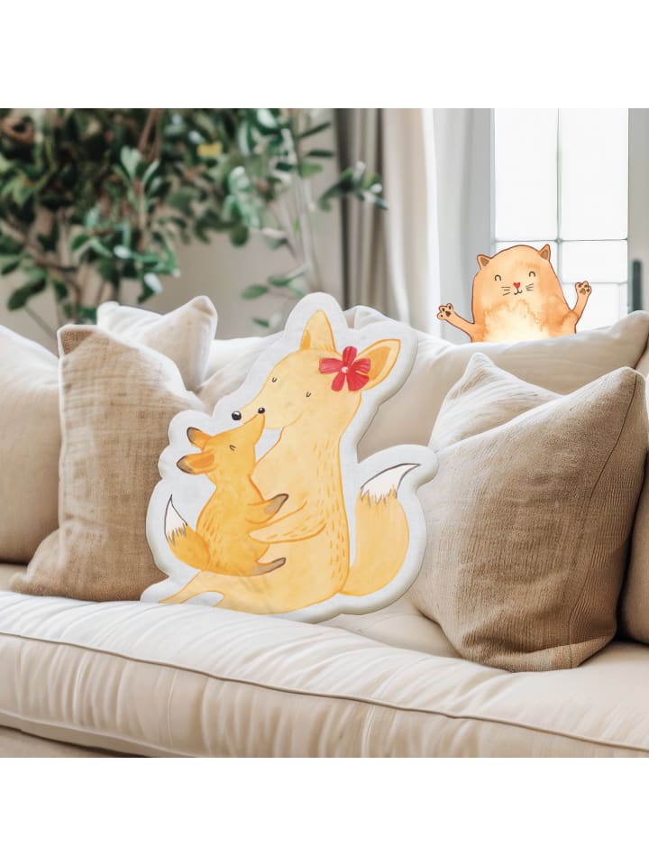Mr. & Mrs. Panda Kissen Kuscheltier Fuchs Mama ohne Spruch in Weiß günstig kaufen