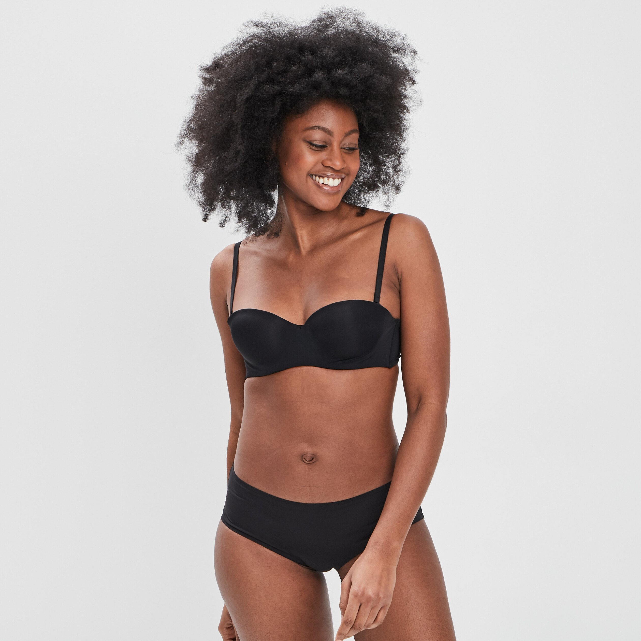 Shorty microfibre noir femme | La Halle
