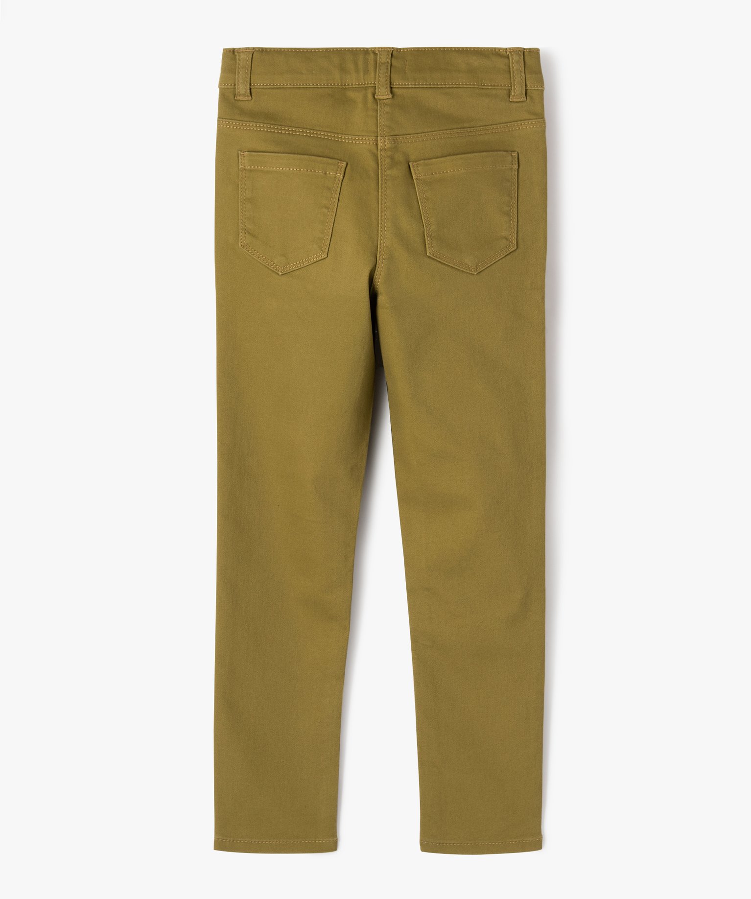 Pantalon stretch coupe Slim uni fille vert | GEMO