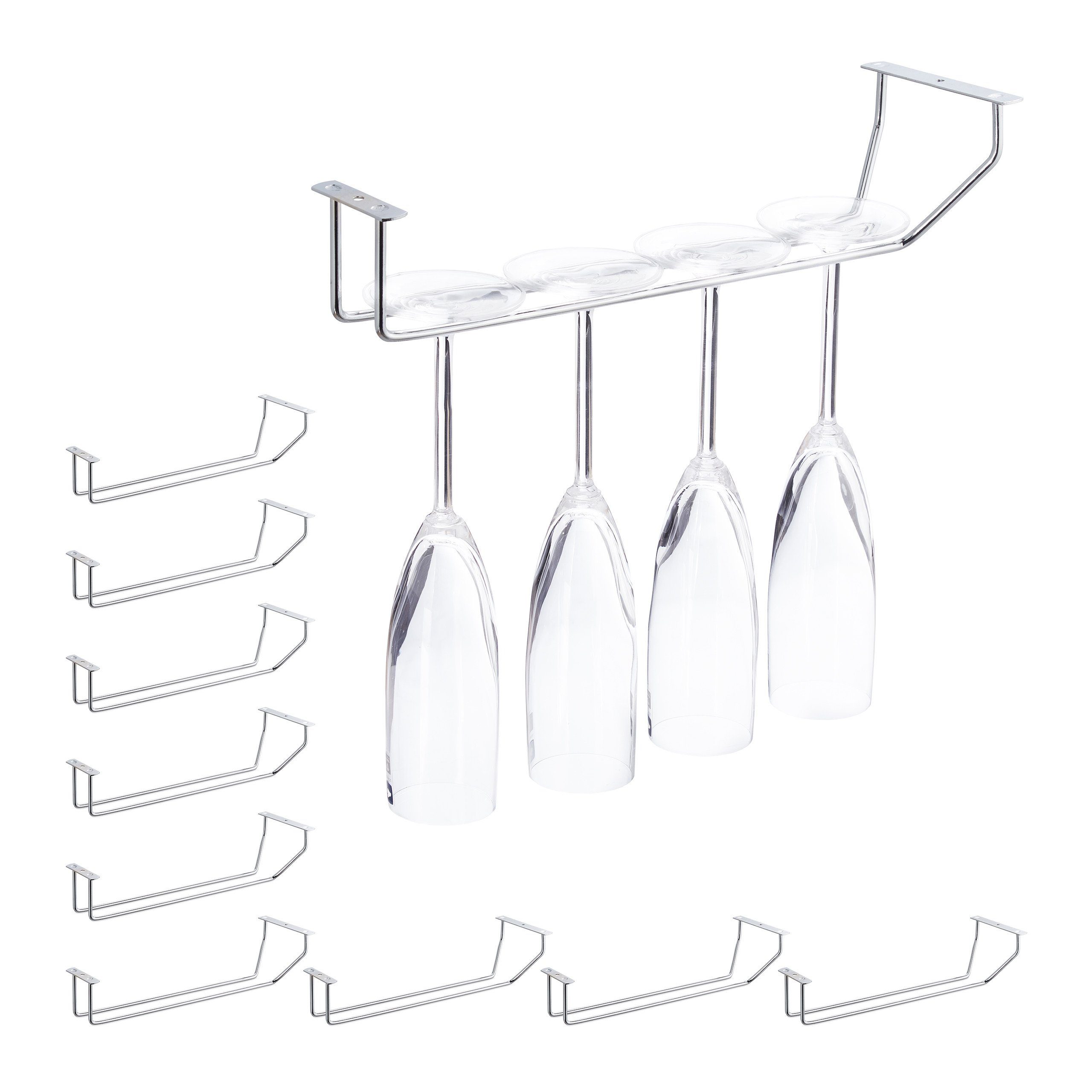 relaxdays Gläserhalter 10 x Weinglashalter für 4 Gläser